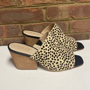 ABLE Cheetah Rojas Slide Heel Sandals Size 10